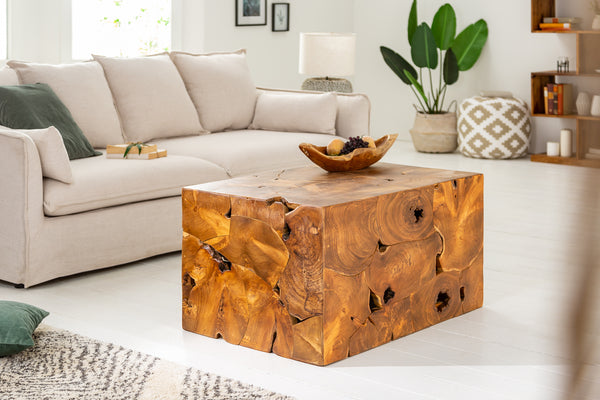 Slice solid wood on sale block coffee table