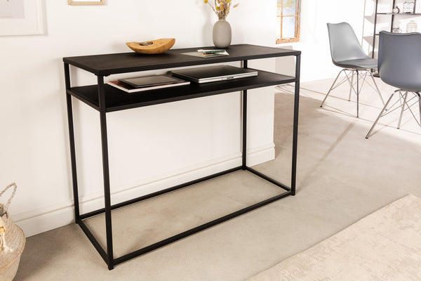 Console table 2025 black metal legs