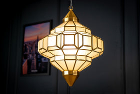 Celeste Handcrafted Embossed Lantern Ceiling Lamp in Gold 60cm