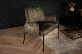 Milo Lounge Chair in Dark Green with Black Powder Coating Legs