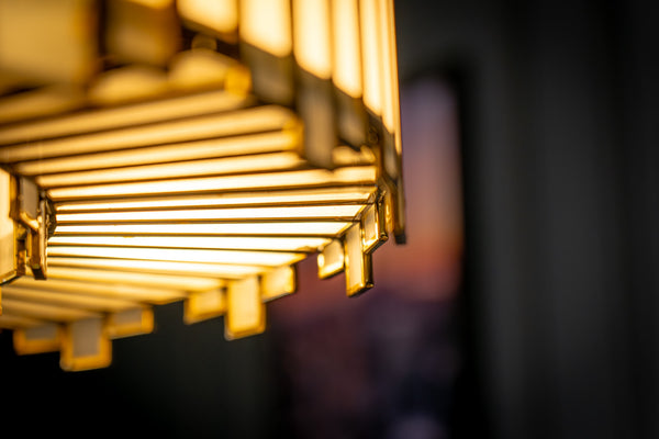 Aurora Handcrafted Glass Chandelier with Gold Finish 60cm