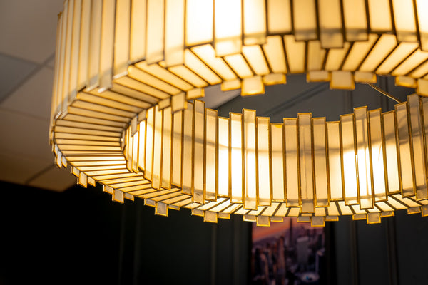 Aurora Handcrafted Glass Chandelier with Gold Finish 90cm