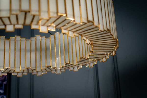 Aurora Handcrafted Glass Chandelier with Gold Finish 90cm