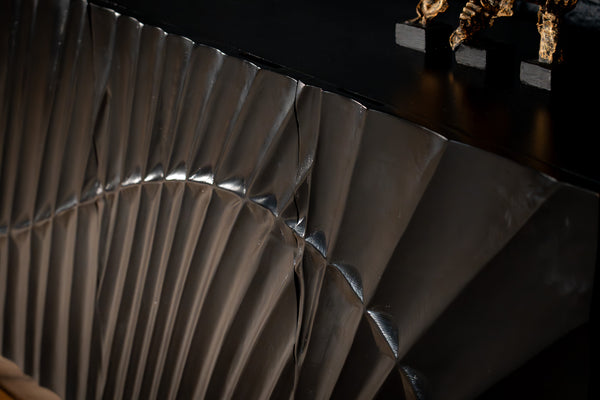 Scorpion Solid Mango Wood Black Sideboard with 3d Effect Fronts 177 cm