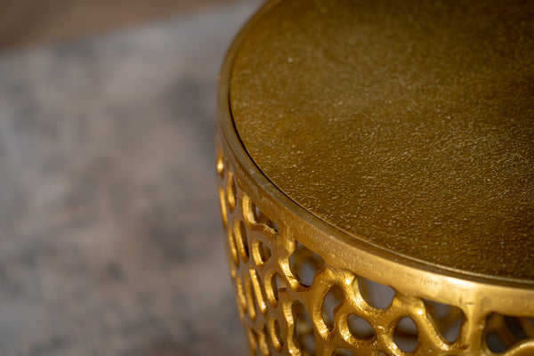 Golden Coral Aluminium Design Gold Side Table Set of two 40cm/30cm