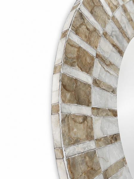 Round Capiz Shell Wall Large Mirror – Natural Statement Frame 75 cm