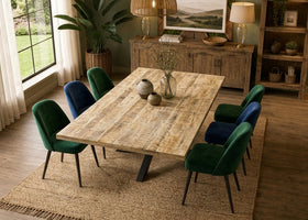 Extendable Solid Mango Wood Dining Table 180-260cm - Arlo Spider Legs