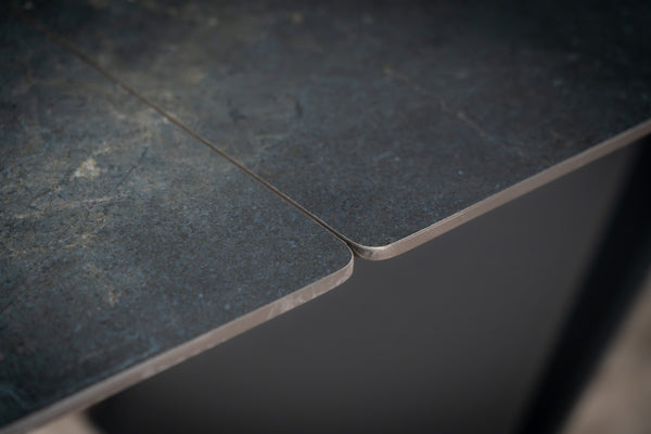 Apollo Extendable Italian Sintered Stone Dining Table in Black Diamond Marble Look 180-220-260 cm