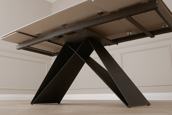 Apollo Extendable Italian Sintered Stone Dining Table in Matt Taupe Brown Marble Look 180-220-260 cm