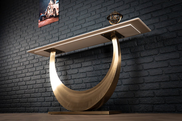 Cetona Italian Sintered Stone Console Table in Crystal Blue Marble Look 160 cm