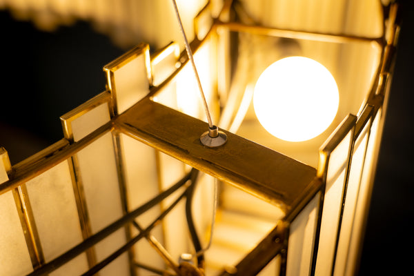 Aurora Handcrafted Glass Chandelier with Gold Finish 90cm