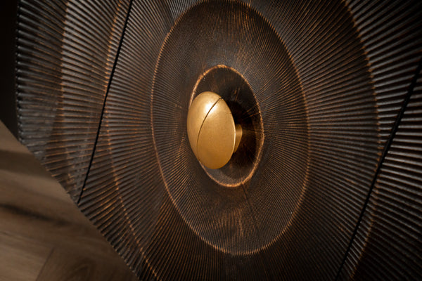 Sunset Handcrafted Solid Mango Wood Sideboard Black 140 cm