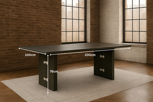 Butterfly Solid Mango Wood Dining Table Grey 200 cm