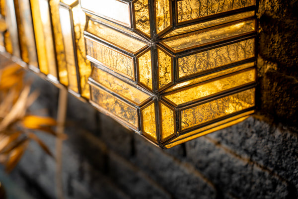 Aurora Handcrafted Embossed Mirror Wall Lamp in Brass Antique 79cm