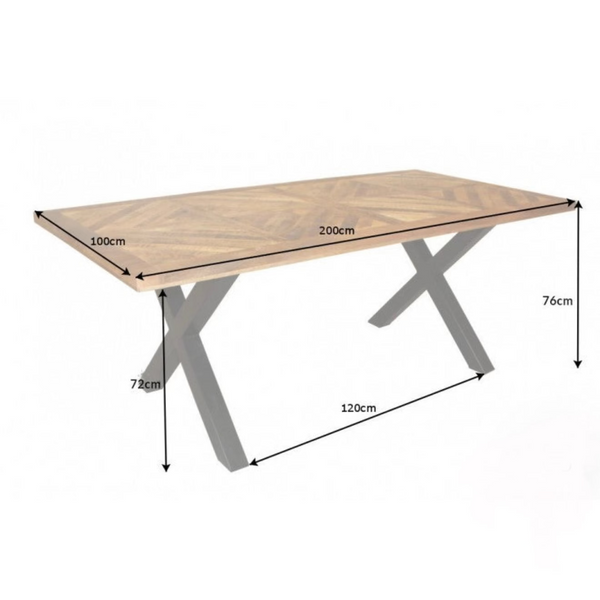 Solid Mango Wood Industrial Dining Table 200cm – Artwood Home X Frame