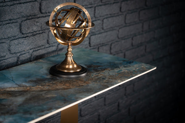 Cetona Italian Sintered Stone Console Table in Crystal Blue Marble Look 160 cm