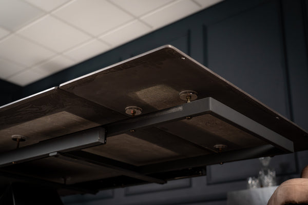 Apollo Extendable Italian Sintered Stone Dining Table in Black Diamond Marble Look 180-220-260 cm