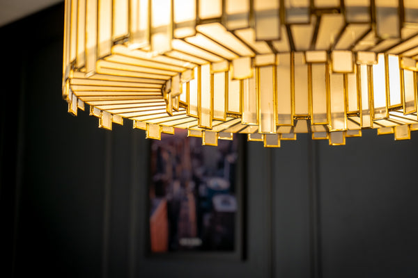 Aurora Handcrafted Glass Chandelier with Gold Finish 60cm