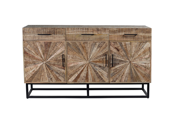 Solid Mango Wood Sideboard with Mosaic Front 160 cm – Artisan
