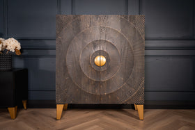 Sunset Handmade Solid Mango Wood Highboard Black 100 cm