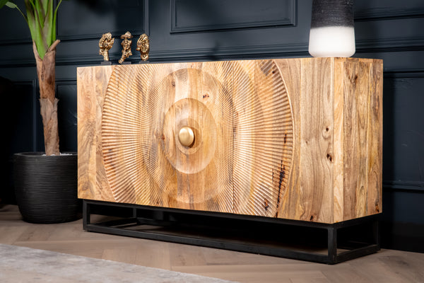 Sunset Handcrafted Solid Mango Wood Natural Brown Sideboard 140 cm