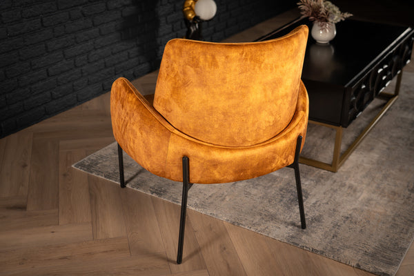 Milo Lounge Chair in Mustard Yellow with Black Powder Coating Legs