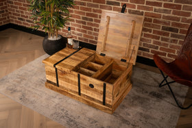 Cellar Mango Wood Coffee Table Bar with wine storage 100 cm