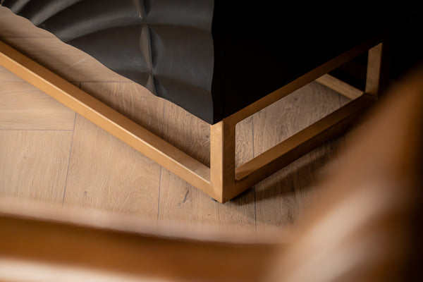 Scorpion Solid Mango Wood Black Sideboard with 3d Effect Fronts 177 cm