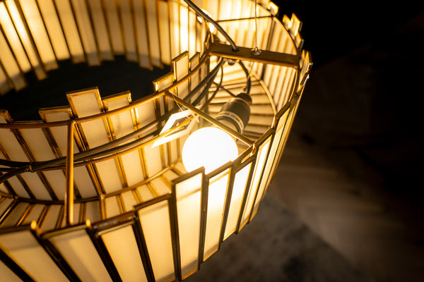 Aurora Handcrafted Glass Chandelier with Gold Finish 60cm