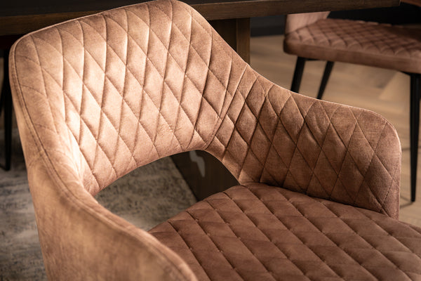 Glamour Elegant Beige Greige Champagne Velvet Chair with Decorative Quilting and Black Legs