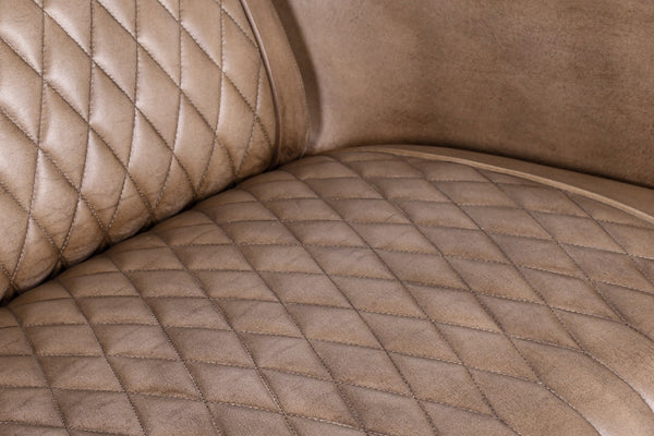 Genuine Leather 3 Seater Sofa Vintage Brown 174 cm – Chicago Club Brown