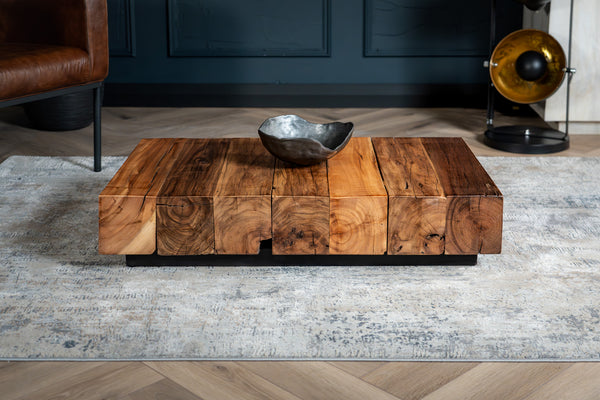 Organic Living Recycled Wood Beam Coffee Table in Natural 100cm