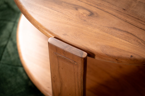 Solid Acacia Wood Round Coffee Table 92 cm – Manhattan