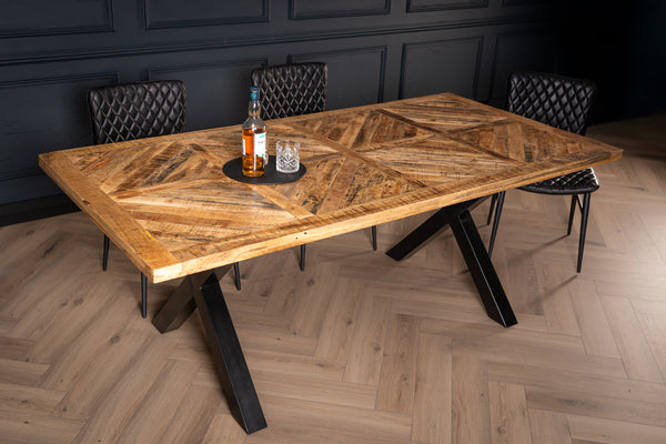 Artwood Home Mango Wood Industrial Dining Table 200 cm