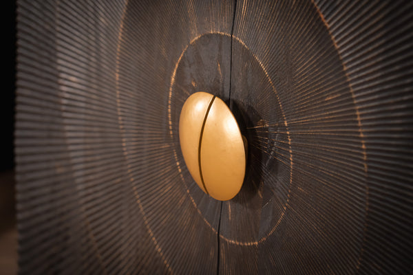 Sunset Handmade Solid Mango Wood Highboard Black 100 cm