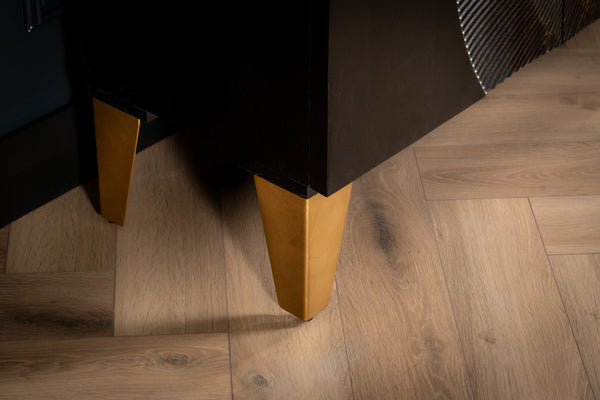 Sunset Handcrafted Solid Mango Wood Sideboard Black 140 cm