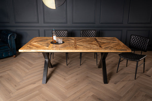 Artwood Home Mango Wood Industrial Dining Table 200 cm