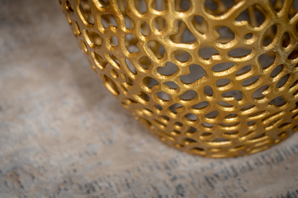 Golden Coral Aluminium Design Gold Side Table Set of two 40cm/30cm