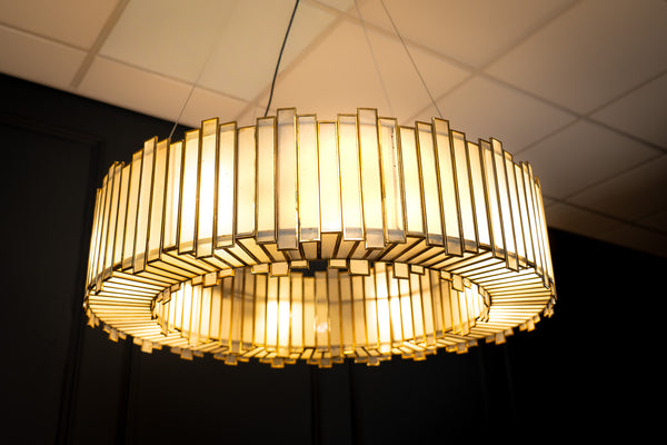 Aurora Handcrafted Glass Chandelier with Gold Finish 90cm