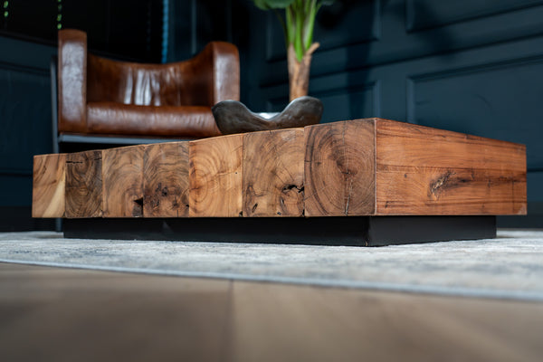 Organic Living Recycled Wood Beam Coffee Table in Natural 100cm