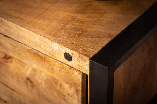 Iron Industrial Style Large Mango Wood Sideboard TV unit Lowboard 200 cm