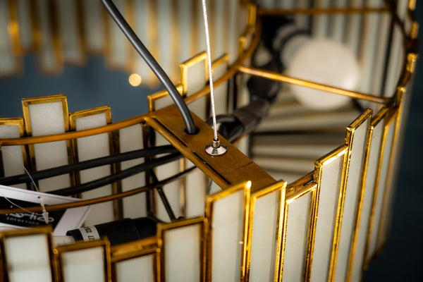 Aurora Handcrafted Glass Chandelier with Gold Finish 60cm