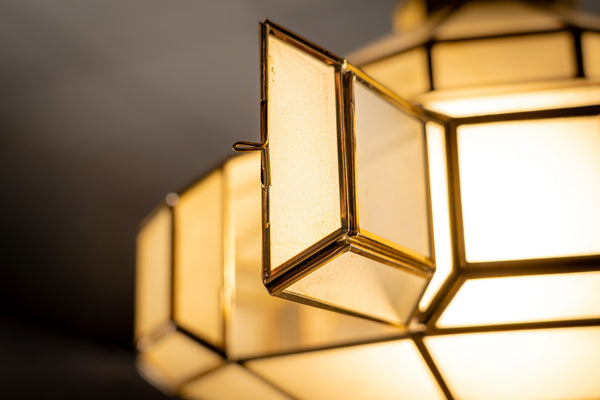 Celeste Handcrafted Embossed Lantern Ceiling Lamp in Gold 60cm