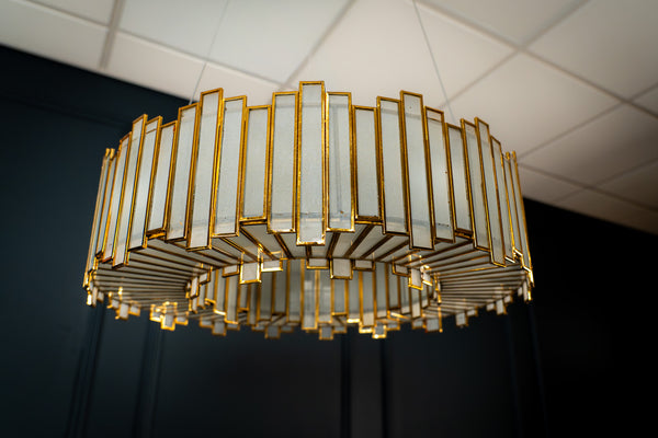 Aurora Handcrafted Glass Chandelier with Gold Finish 60cm