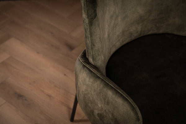 Milo Lounge Chair in Dark Green with Black Powder Coating Legs