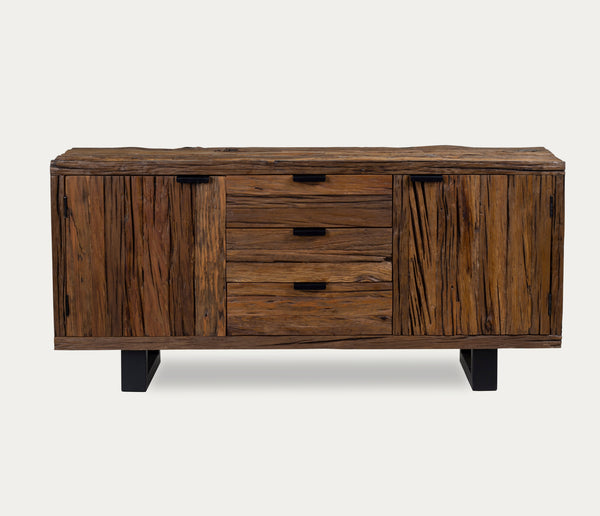 Recycled Wood Sideboard with Black Metal Legs 160 cm – Forest