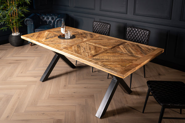 Artwood Home Mango Wood Industrial Dining Table 200 cm