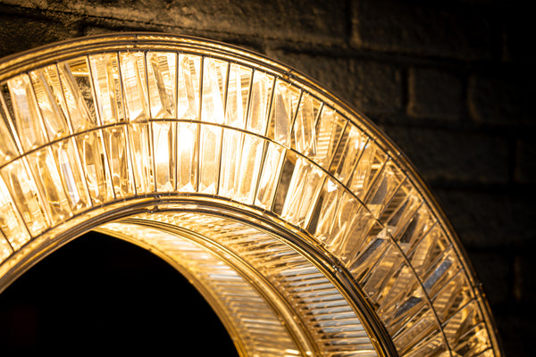 Aurora Halo Handcrafted Round Mirror Wall Lamp 90cm