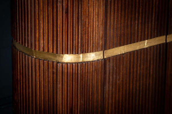 Elegance Solid Mango Wood Sideboard with Gold Iron Legs and a Trim 150 cm