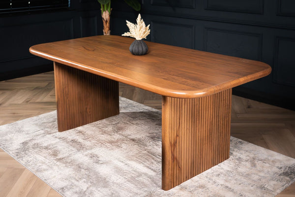 Como Solid Mango Wood Oval Dining Table Dark Brown 200 cm